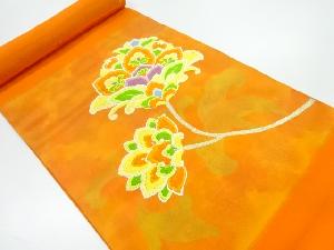 アンティーク　草花模様織出し名古屋帯地反物